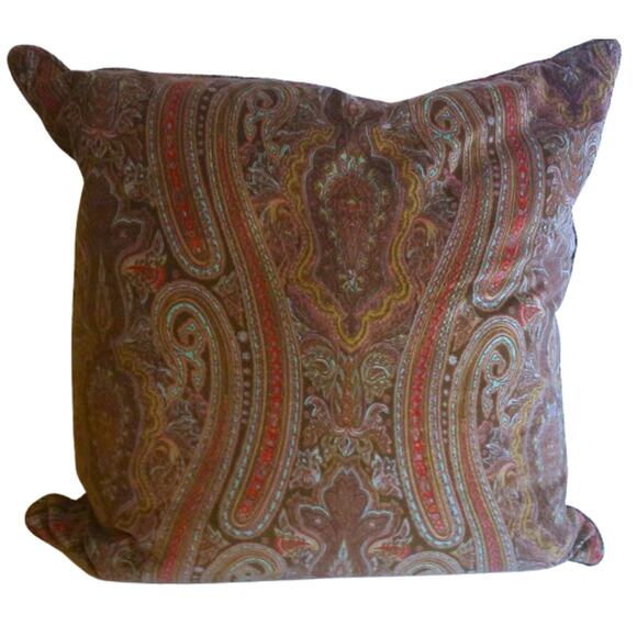 Ralph Lauren Bohemian Paisley Gold Corded Sateen Euro Pillow - Picture 7 of 7